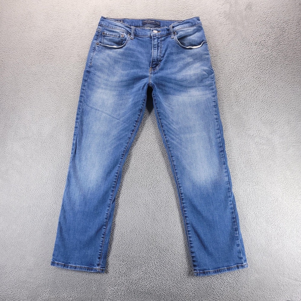 Lucky Brand Jeans Mens 33x30 Blue 223 Straight Medium Wash Stretch Denim